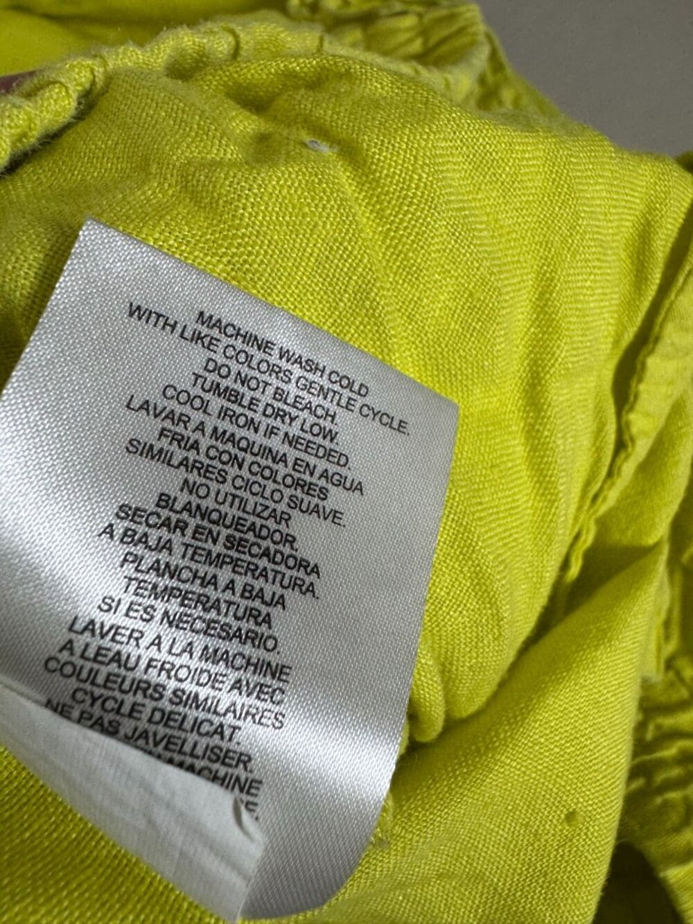 Ellen Tracy Women Lime Green 100% Linen Elastic Waist Pants Size Large Lagenlook - Picture 10 of 15
